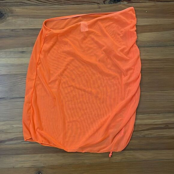 Neon Orange 3 Piece Bikini Set Womens Size Large Vacation Beach - Picture 6 of 10